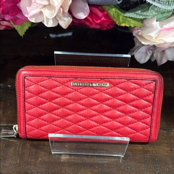 Rebecca Minkoff Red Quilted Accordion Wallet (EUC) - Picture 1 of 11